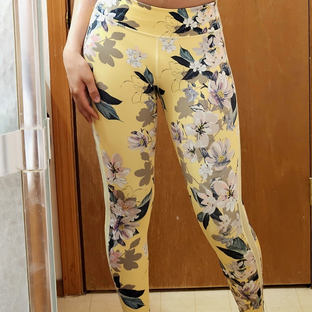 JoyLab Yellow Floral Leggings